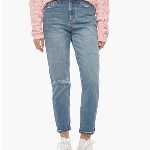 JustFab High-Waisted Tapered Jeans Medium Wash